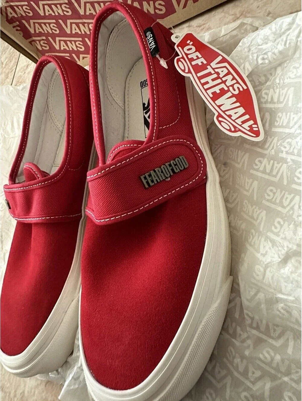 Vans Fear of God x Slip-On 47 DX 'Collection 2 Red' VN0A3J9FPQT Size 7 Men New
